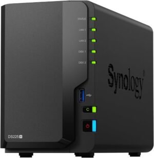 Synology DS225+ Private Cloud Media Server - Stream, Back Up Photos & Share Files, Intel CPU for Hardware Transcoding (2-Bay Diskless NAS)